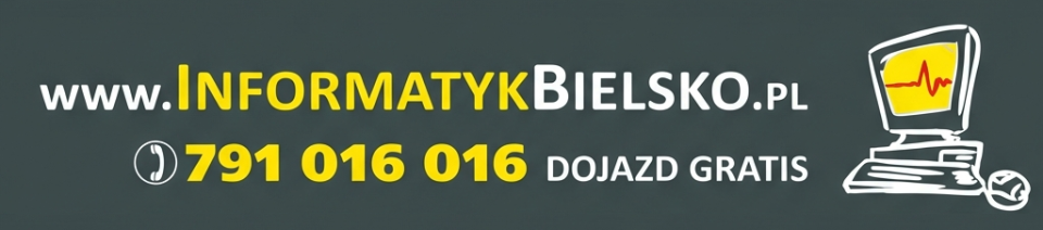 Informatyk Bielsko-Biała Baner z telefonem i ofertą